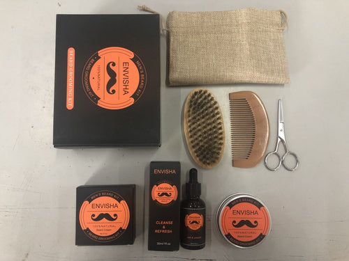 ENVISHA™ – 6-Piece Beard Grooming Kit for Men