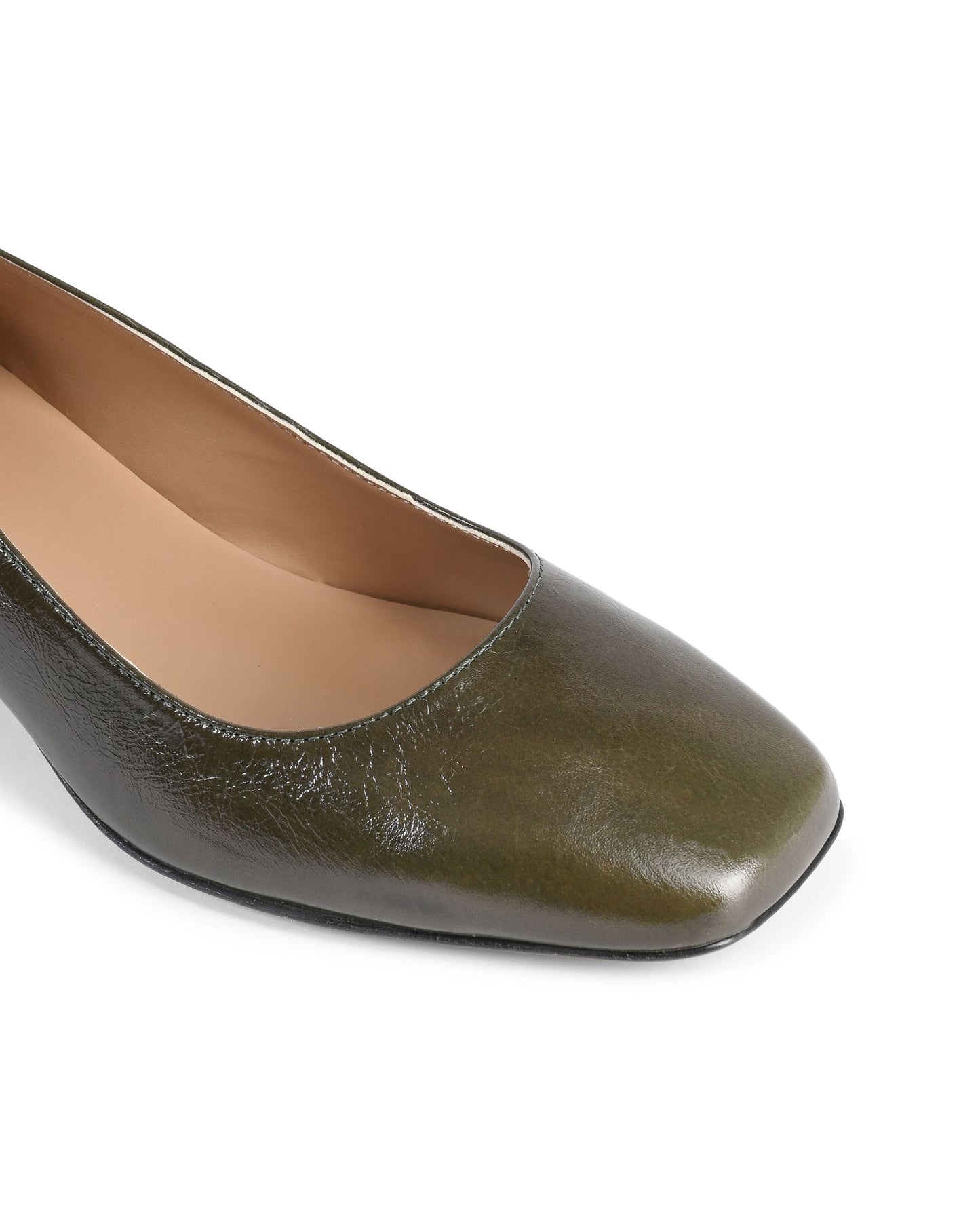 19V69 Italia Womens Heeled Ballerina SOFIA NAPLACK VERDE BOTTIGLIA