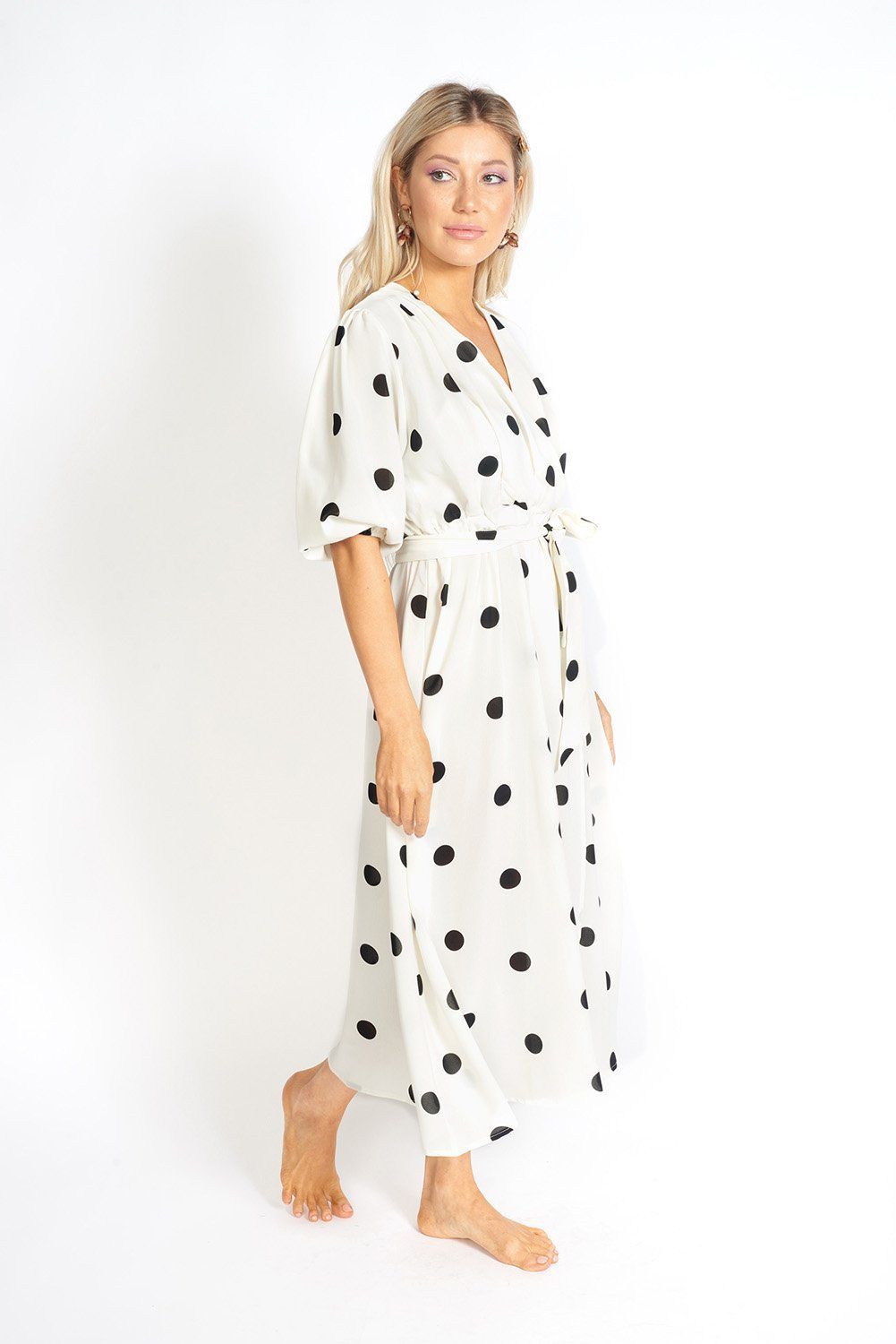 Athens Modest Cut Polka Dot Maxi Dress | vestidos de macy's