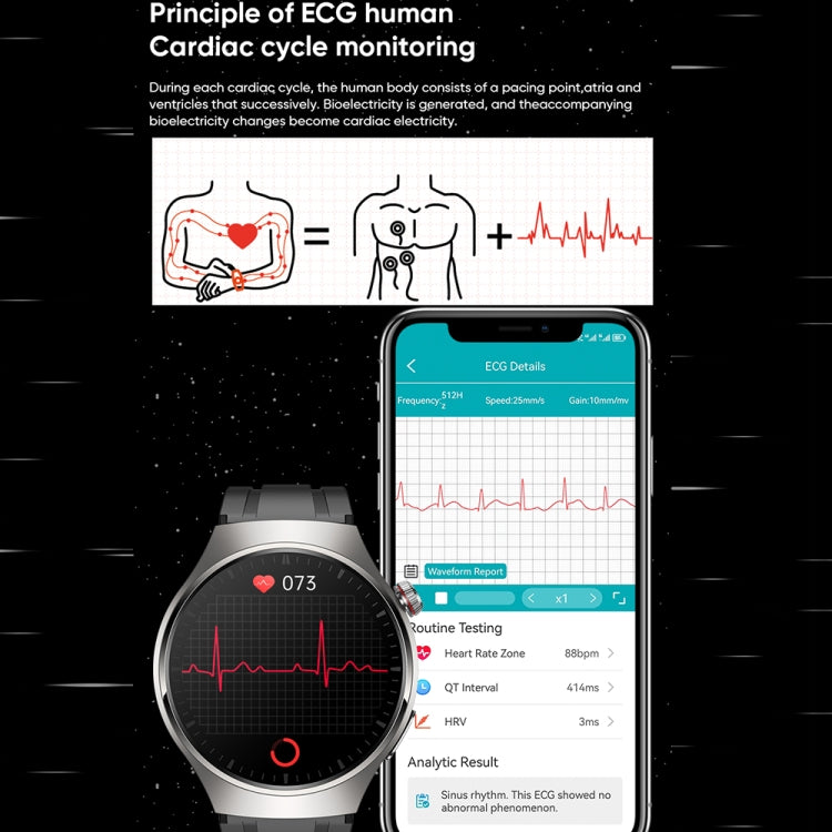 MT200 1.43 inch AMOLED IP67 Smart Call Watch, Support ECG/Body