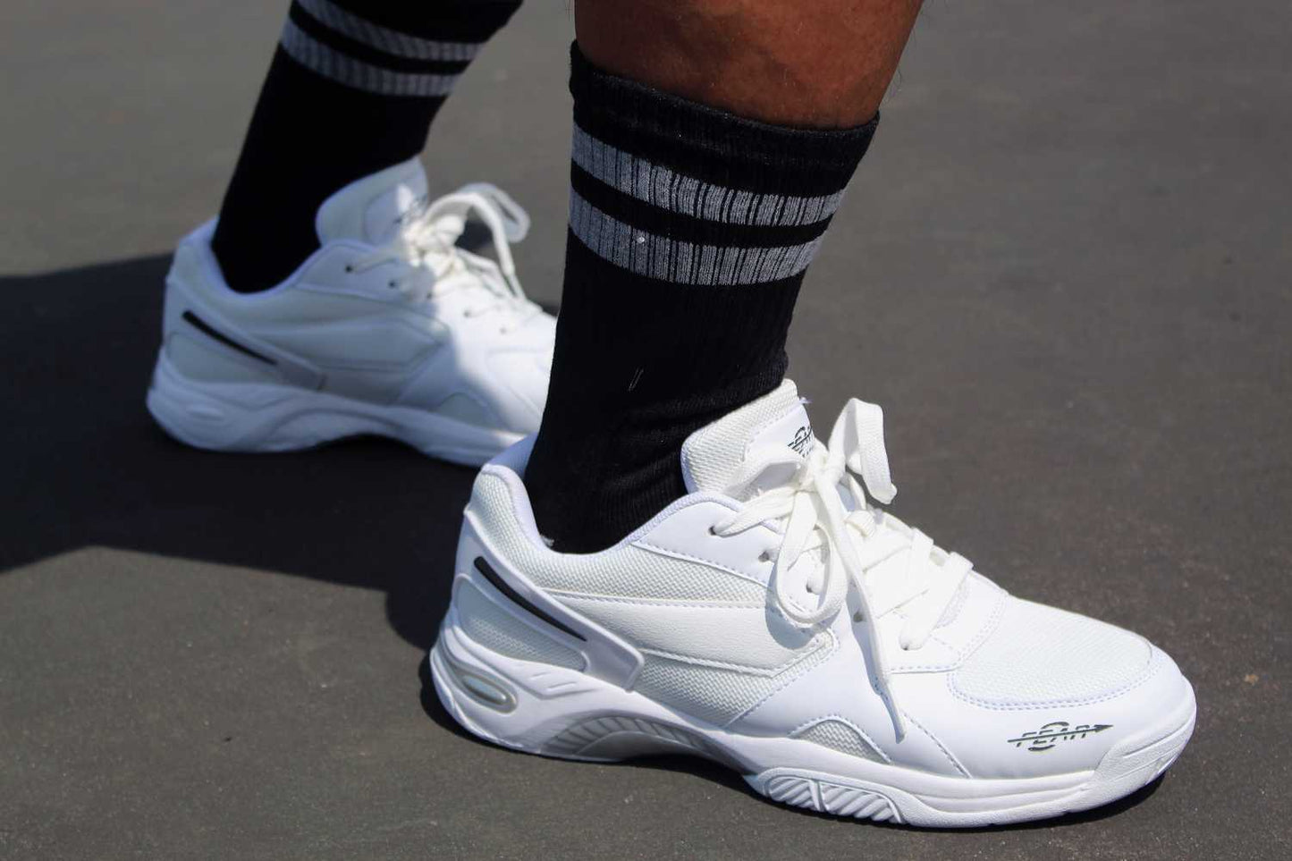 Men's High Arch Firm Support All-In-One White Walking Shoes, Comfort