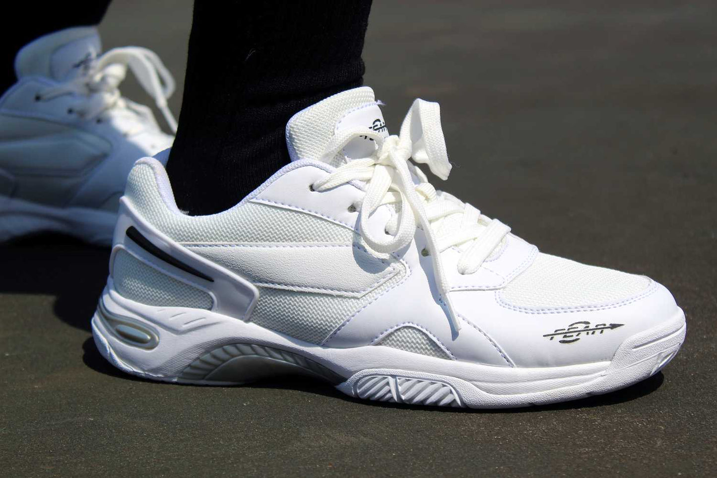 Men's High Arch Firm Support All-In-One White Walking Shoes, Comfort