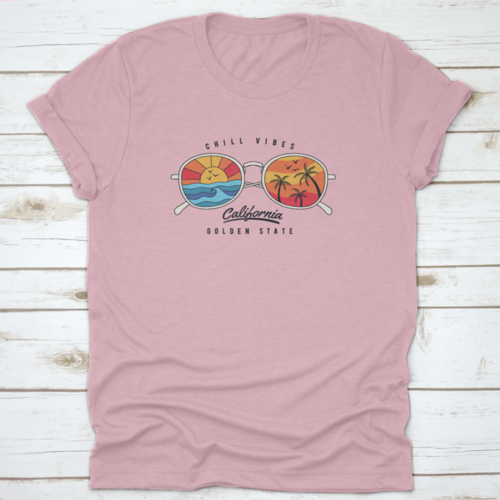 Summer Sun Glasses With Tropical Beach, Plam Tree, Sunset In