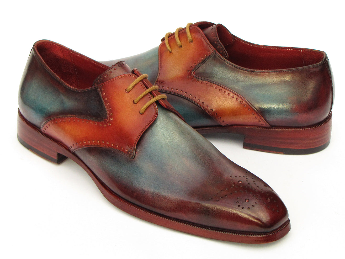 Paul Parkman Men's Multi-color Medallion Toe Derby Shoes