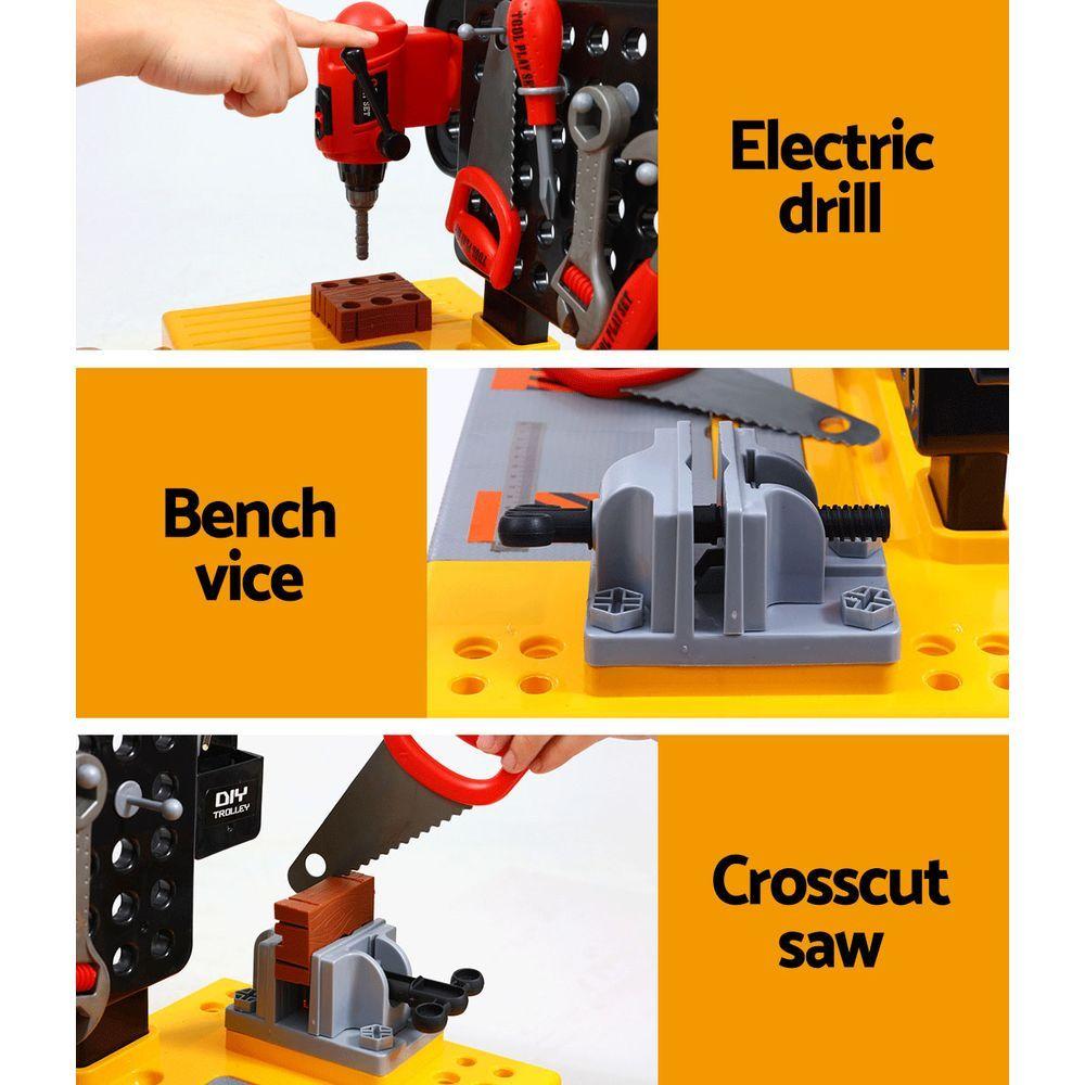Keezi Kids Pretend Workbench DIY Tools 54 Piece Children Role Play