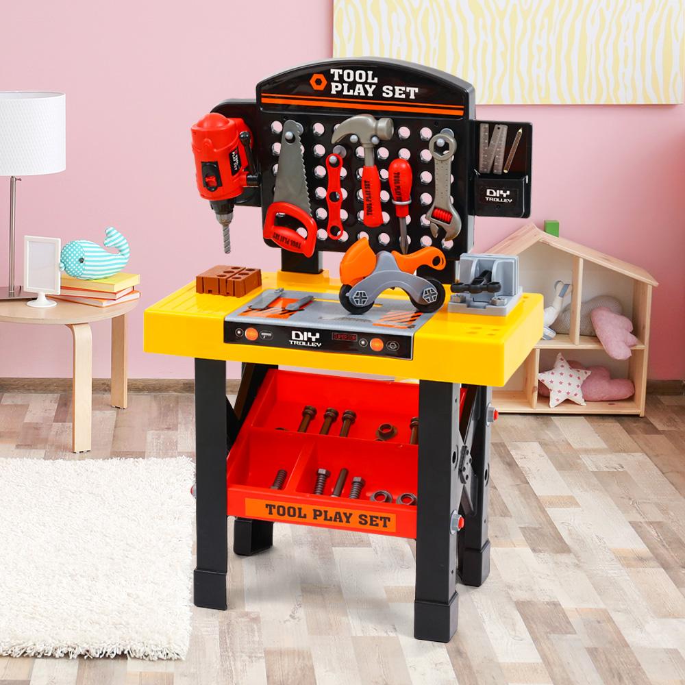 Keezi Kids Pretend Workbench DIY Tools 54 Piece Children Role Play