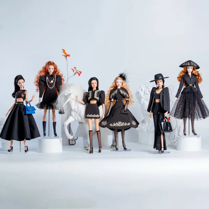 32cm Supermodel Doll Clothes Suit European Fashion Black Suit Series