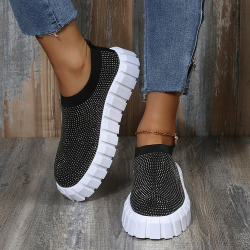 2025 Bling Bling Female Mesh Platform Vulcanized Shoes