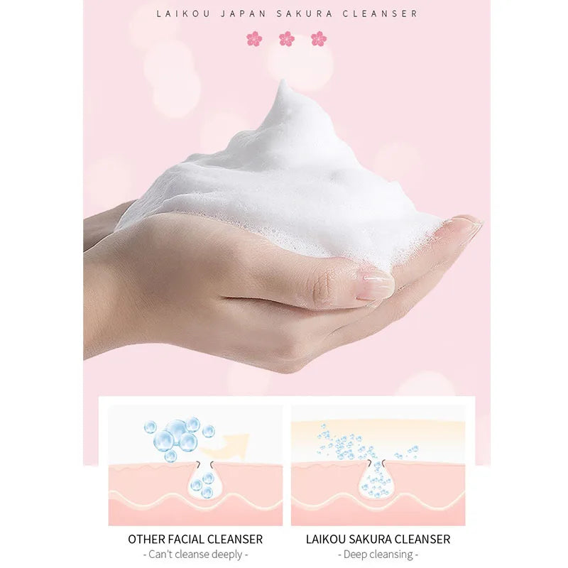 Sakura Cleanser Rich Foam Deep Clean Remove Grease Improve Oily Face