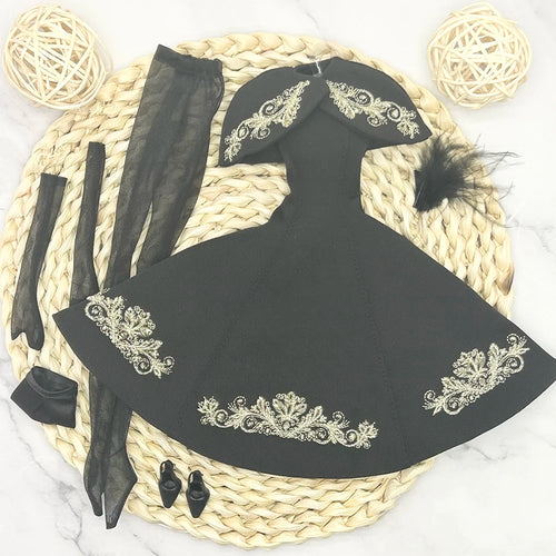 32cm Supermodel Doll Clothes Suit European Fashion Black Suit Series