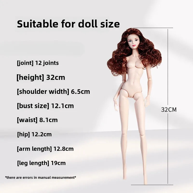 32cm Supermodel Doll Clothes Suit European Fashion Black Suit Series