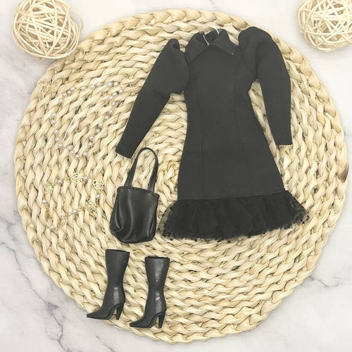 32cm Supermodel Doll Clothes Suit European Fashion Black Suit Series