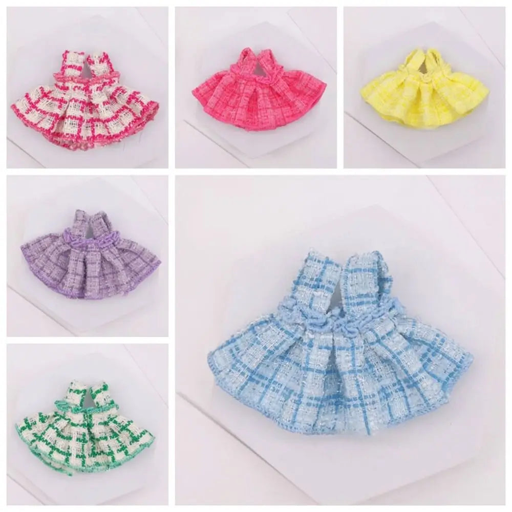 Trendy DIY Doll Clothes Nice Colorful Plaid Skirt Doll Accessories for