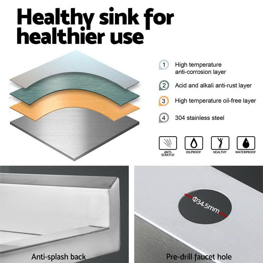 Cefito 100x60cm Stainless Steel Sink Bench Kitchen 304. Only Australia