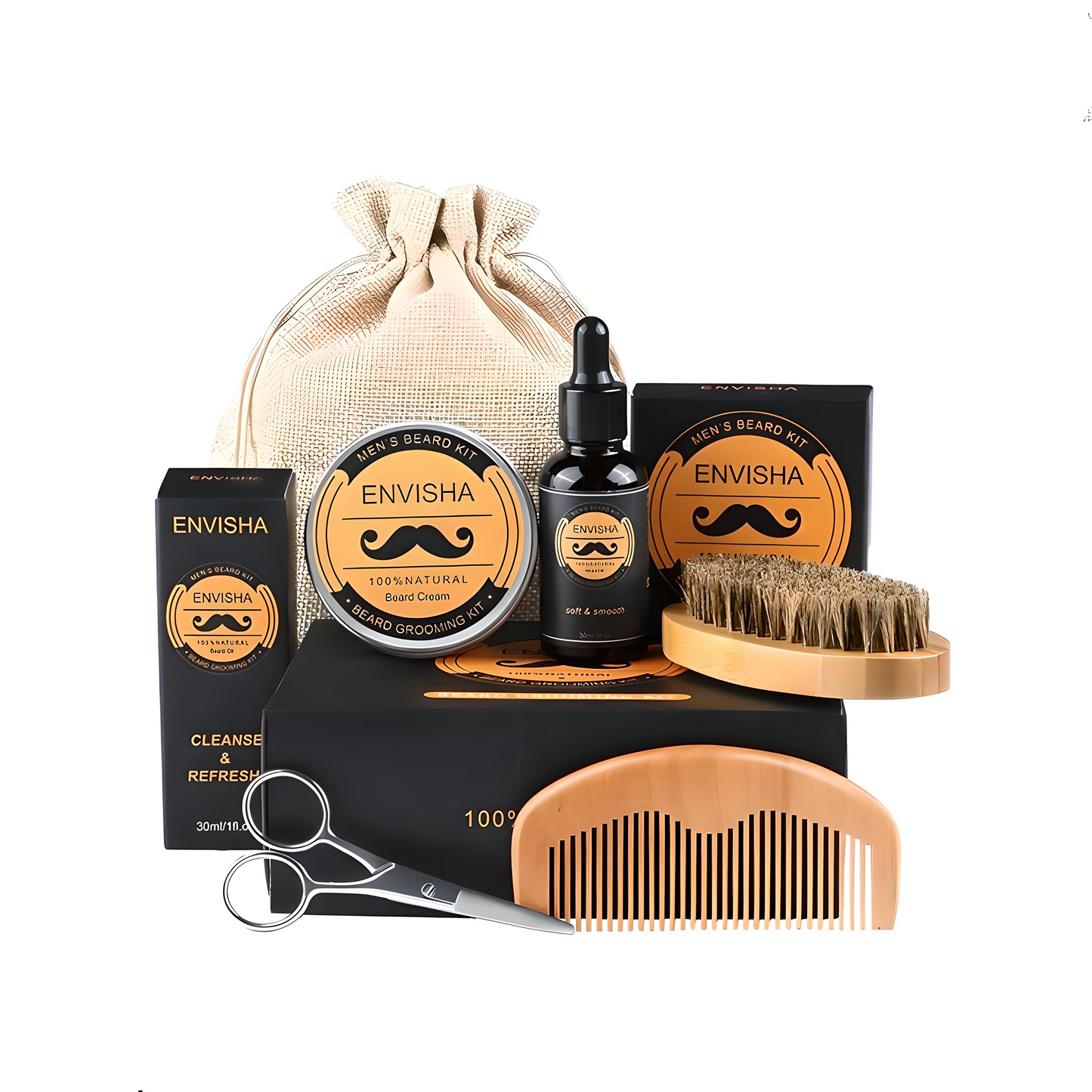 ENVISHA™ – 6-Piece Beard Grooming Kit for Men