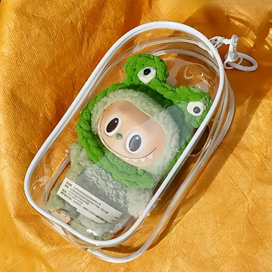 1 Labubu PVC Storage Box with Keychain - Protective Case - Small Box