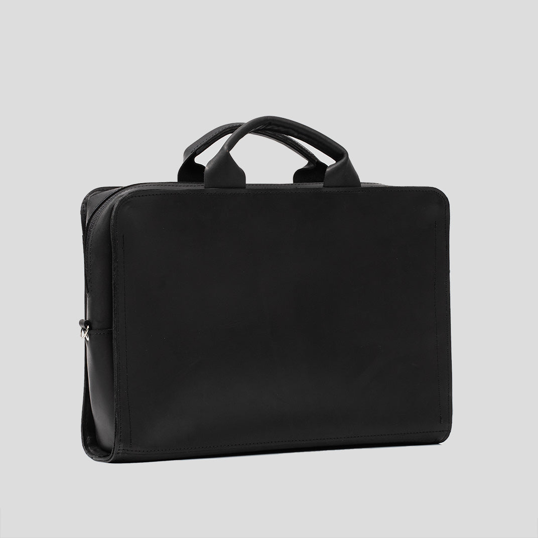 Leather Laptop Bag (Black)