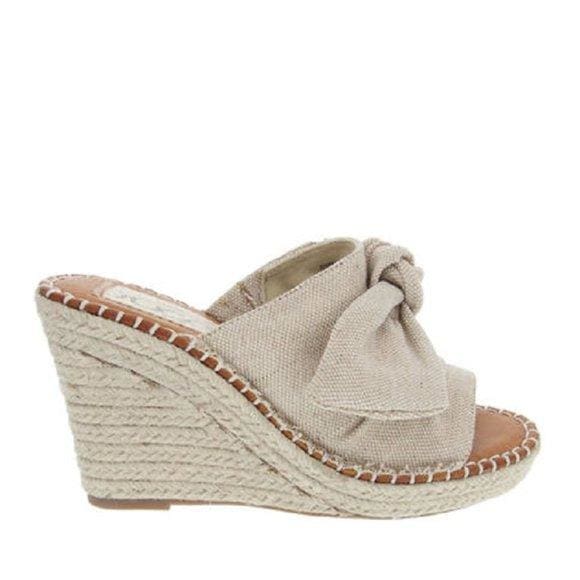 Womens Sandals - High Heel Slip-on Wedge Shoes