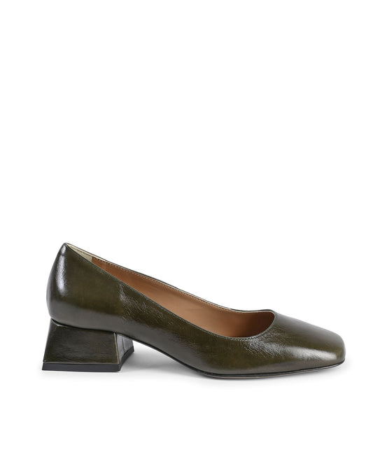 19V69 Italia Womens Heeled Ballerina SOFIA NAPLACK VERDE BOTTIGLIA
