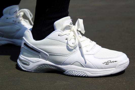Men's High Arch Firm Support All-In-One White Walking Shoes, Comfort