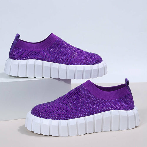 2025 Bling Bling Female Mesh Platform Vulcanized Shoes