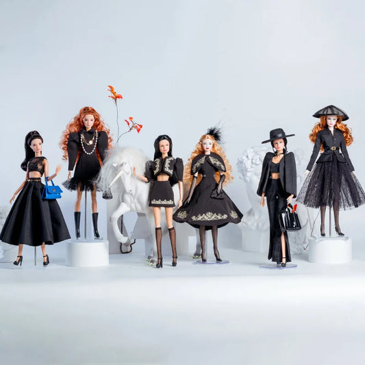 32cm Supermodel Doll Clothes Suit European Fashion Black Suit Series