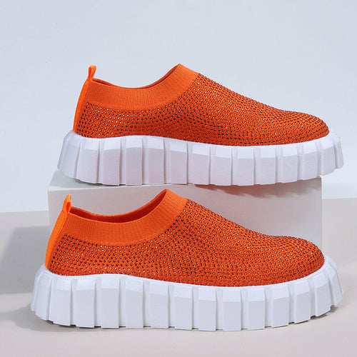 2025 Bling Bling Female Mesh Platform Vulcanized Shoes
