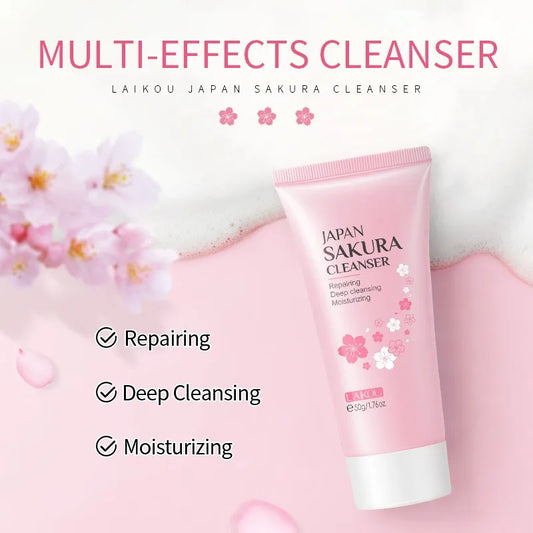 Sakura Cleanser Rich Foam Deep Clean Remove Grease Improve Oily Face