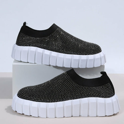 2025 Bling Bling Female Mesh Platform Vulcanized Shoes