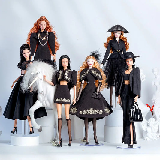 32cm Supermodel Doll Clothes Suit European Fashion Black Suit Series