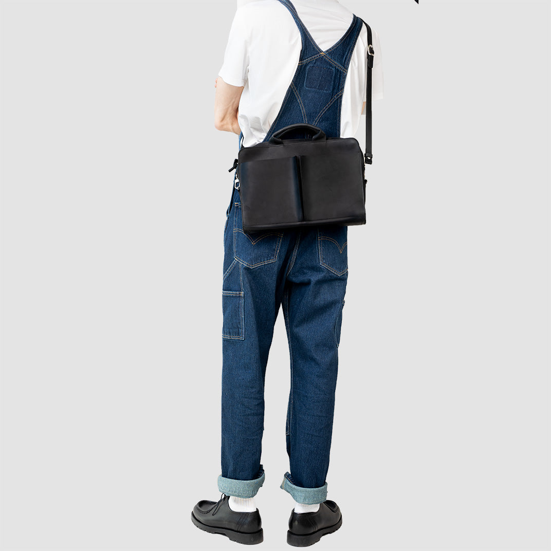 Leather Laptop Bag (Black)