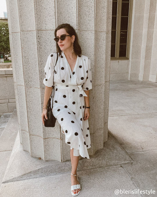 Athens Modest Cut Polka Dot Maxi Dress | vestidos de macy's