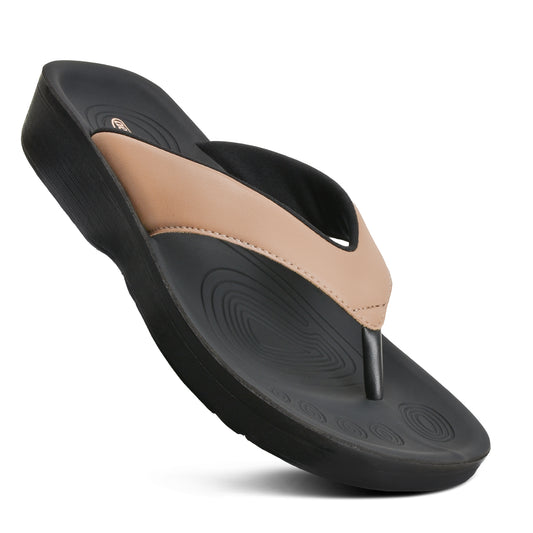 AEROTHOTIC - FLUMEN COMFORTABLE ARCH SUPPORT THONG SANDALS FOR WOMEN