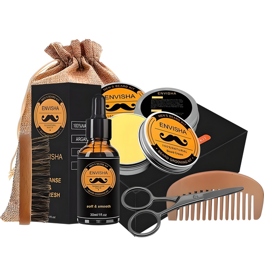 ENVISHA™ – 6-Piece Beard Grooming Kit for Men