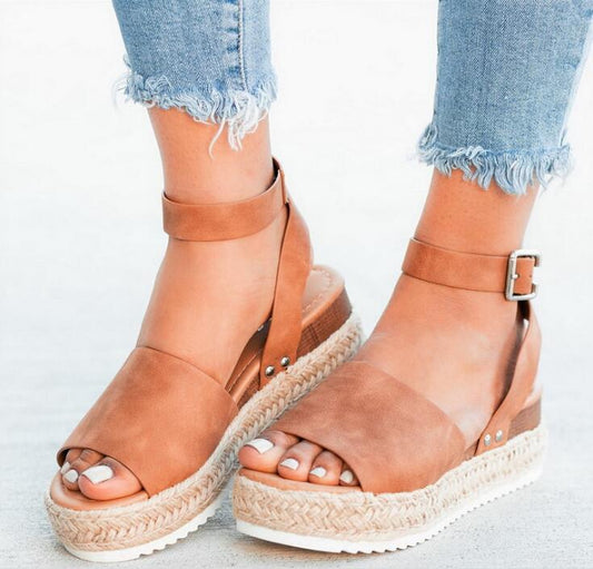 Large size women's sandals wedge shoes women's sandals summer high